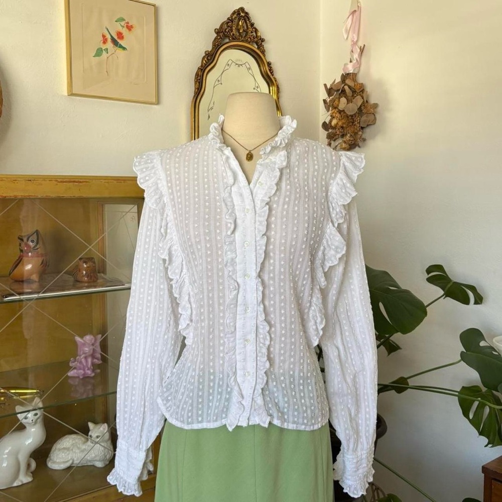 Isabel Marant White Ruffled Blouse - Picture 2 of 6